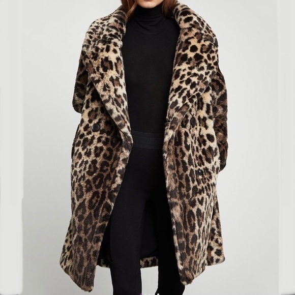 BCBGMaxAzria Jackets & Blazers - BCBG Tan Leopard Ariel Wool-Blend Peacoat XS